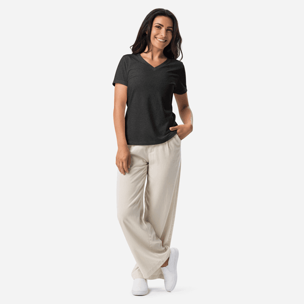 Women's Relaxed V-Neck T-Shirt by Bella + Canvas