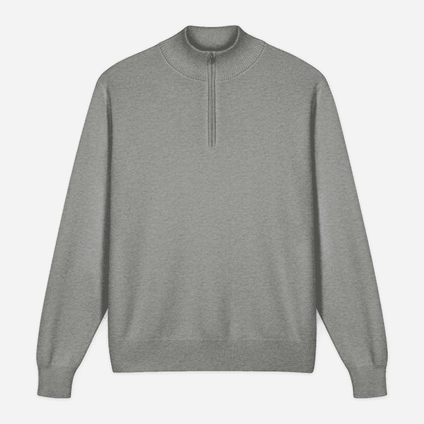 Unisex Knitted Quarter Zip Sweater