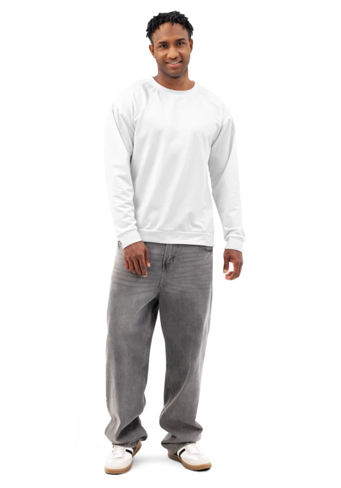 All-Over Print Unisex Cotton Sweatshirt in White