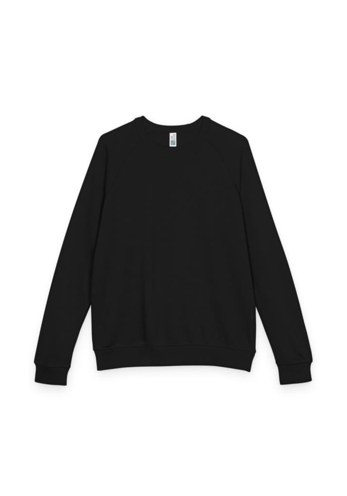 Unisex French Terry Raglan Crewneck in Black