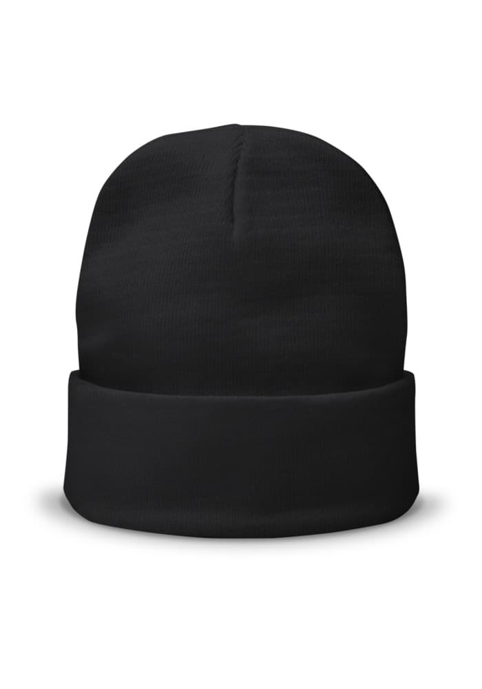 12" Cuffed Knit Beanie in Black