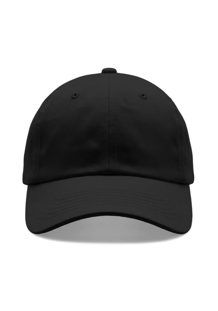 Peached Cotton Twill Dad Cap in Black