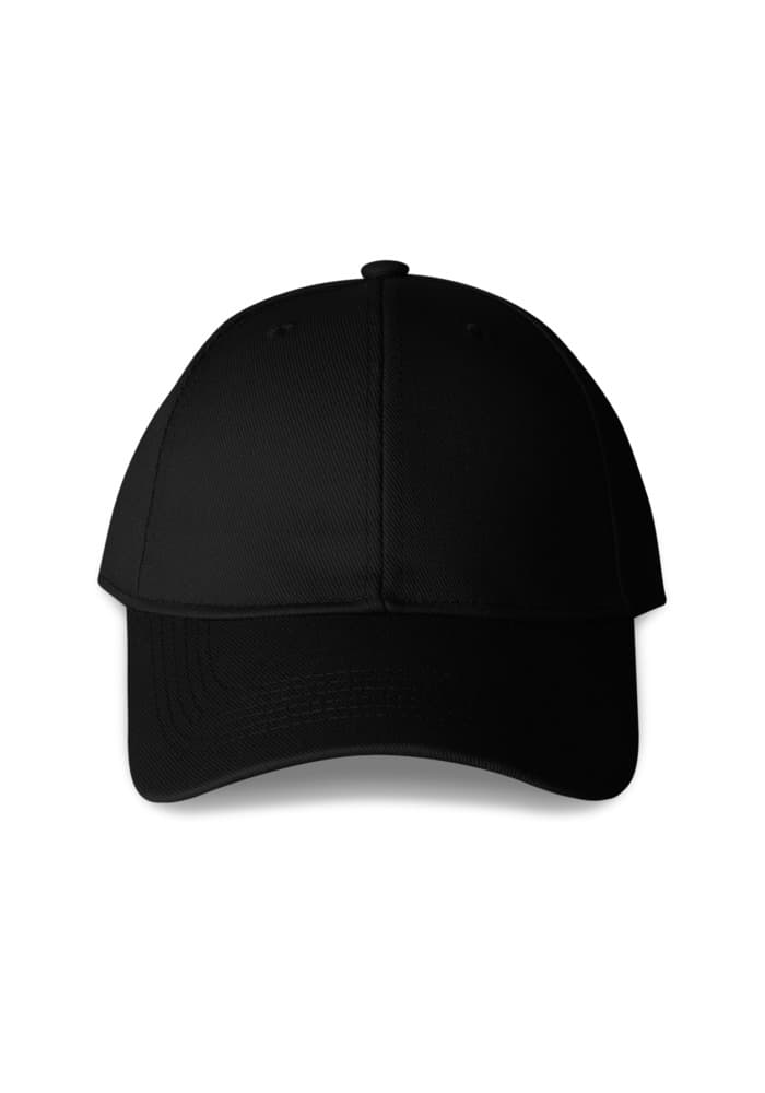 6-Panel Adjustable Baseball Cap in Black