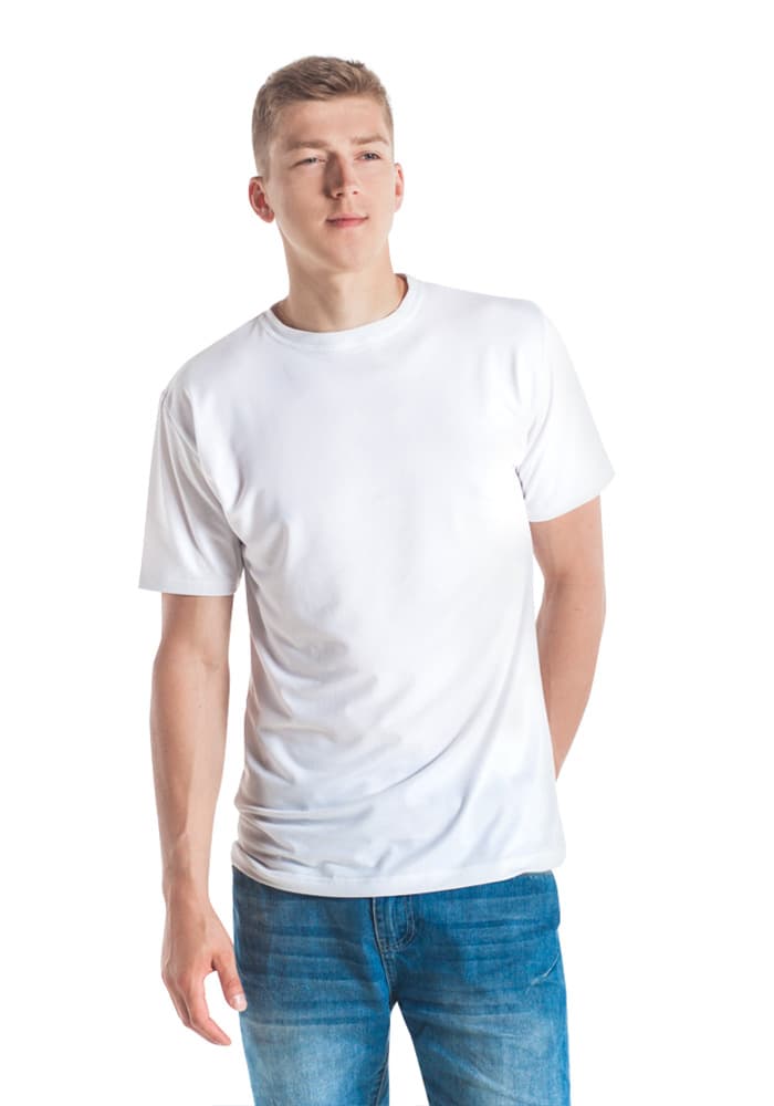 All-Over Print Men's Crew Neck T-Shirt in White