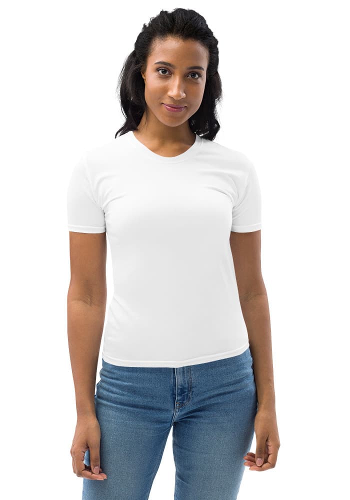 All-Over Print Women's Crew Neck T-Shirt in White