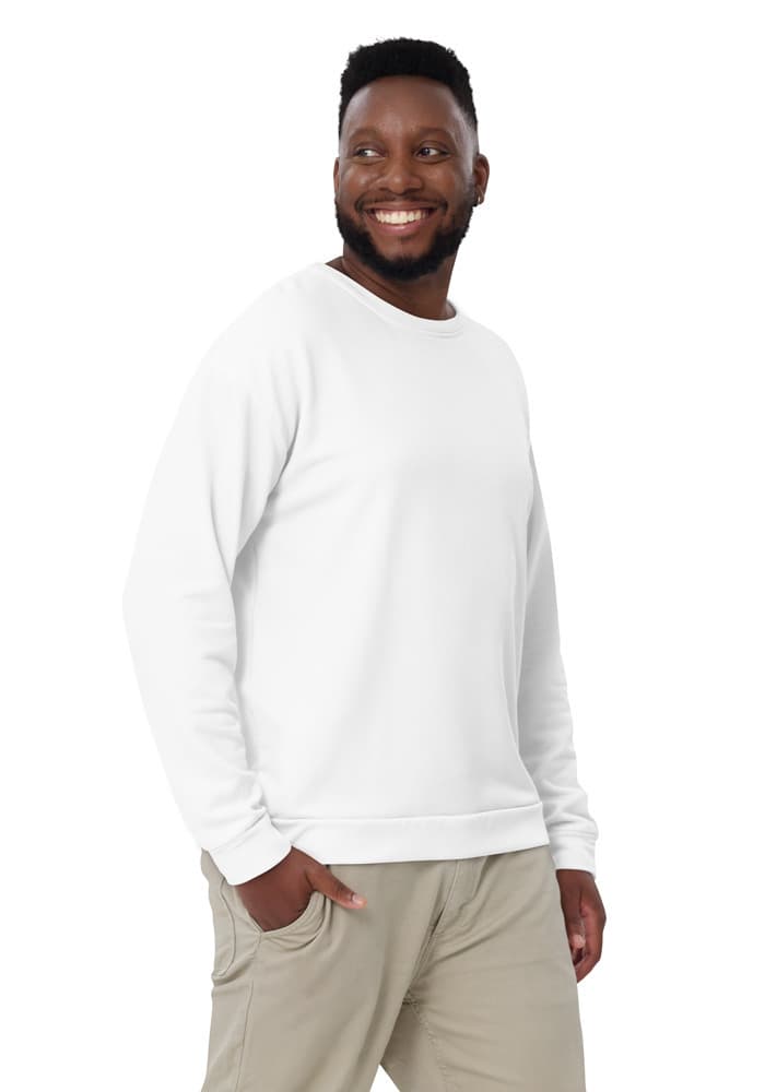 All-Over Print Recycled Unisex Sweatshirt in White