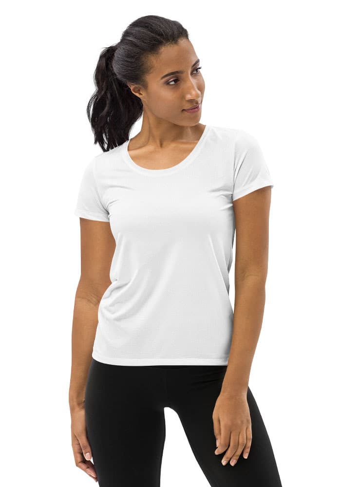 All-Over Print Women's Athletic T-Shirt in White
