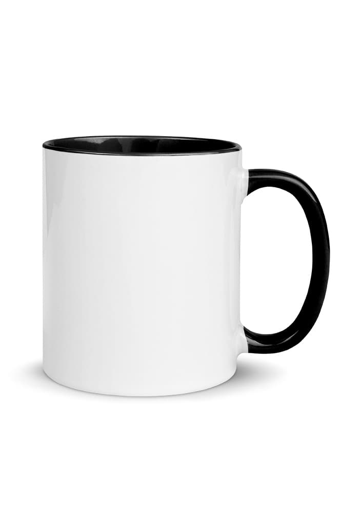 White Ceramic Mug with Color Inside in Black