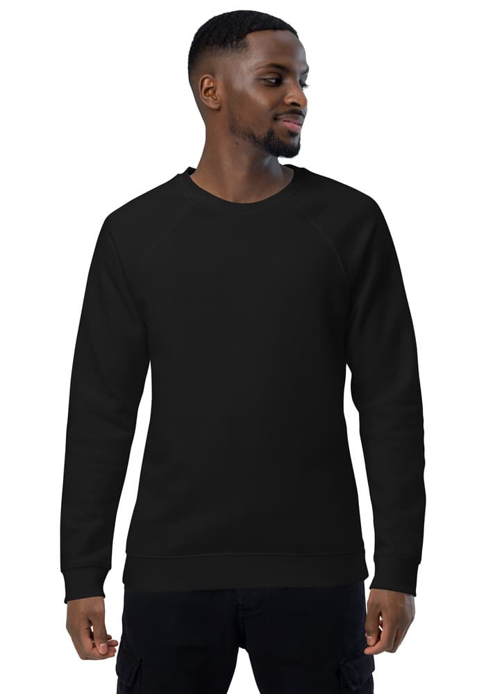 Unisex Organic Raglan Sweatshirt in Black