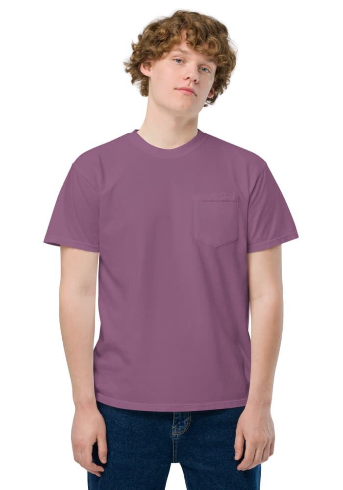 Unisex Garment-Dyed Pocket T-Shirt in Berry