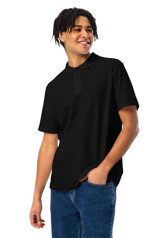 Unisex Pique Polo Shirt in Black