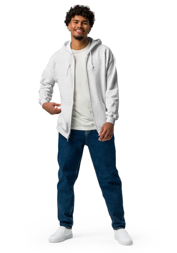Unisex Heavy Blend Zip Hoodie in Ash