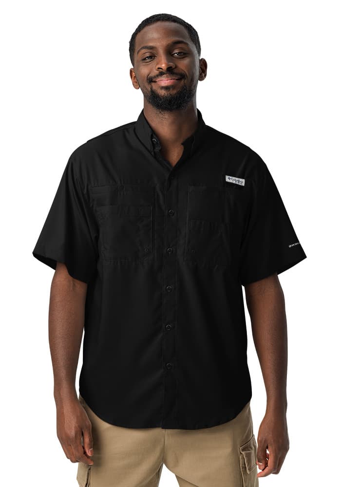 Men’s Columbia Short Sleeve Button Shirt in Black