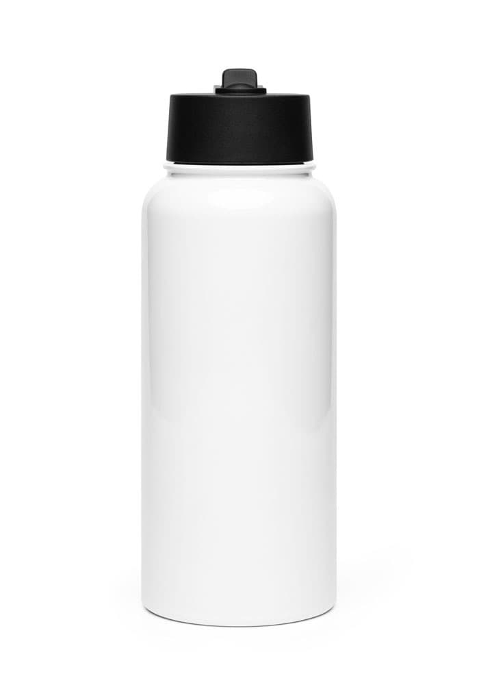Stainless Steel Water Bottle with a Straw Lid in White