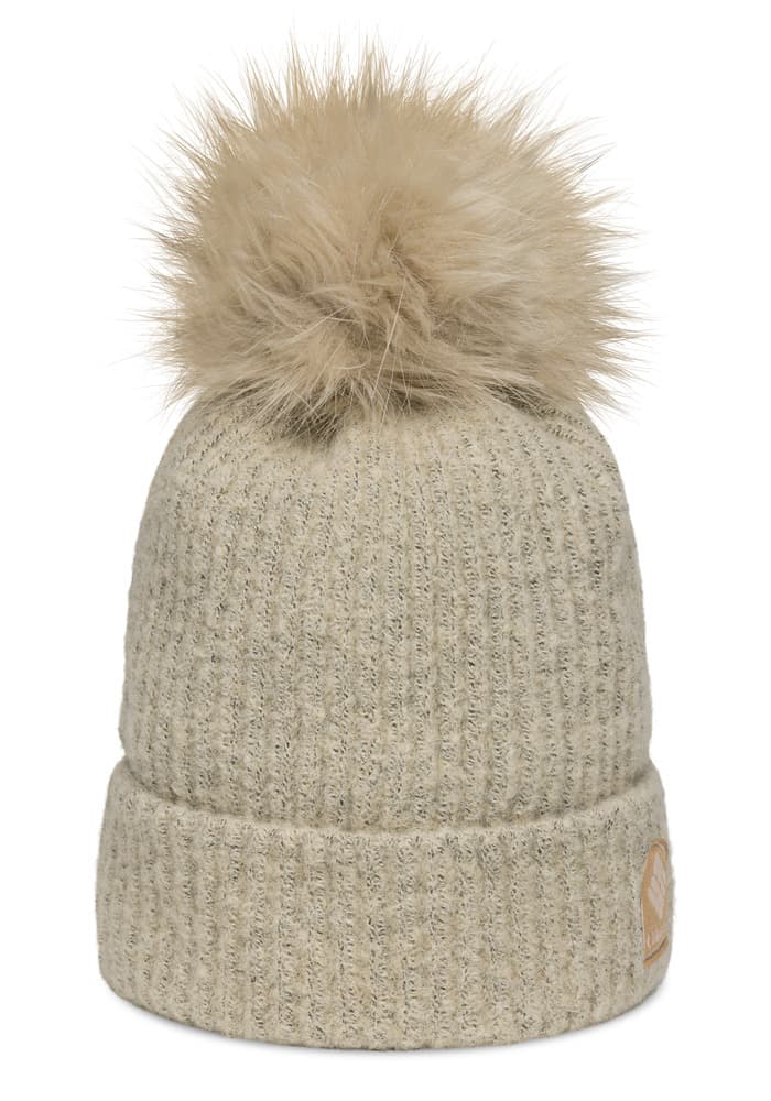 Winter Blur Pom-Pom Cuffed Beanie in Chalk