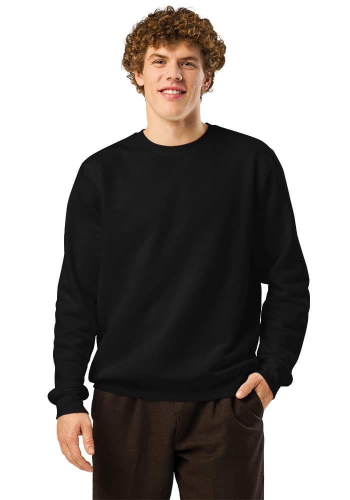 Unisex Organic Mid-Weight Roller Sweatshirt in Black