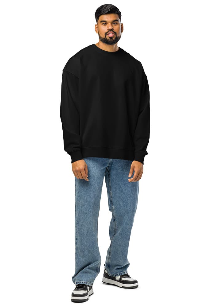 Unisex Organic Oversized Raddler 2.0 Sweatshirt in Black