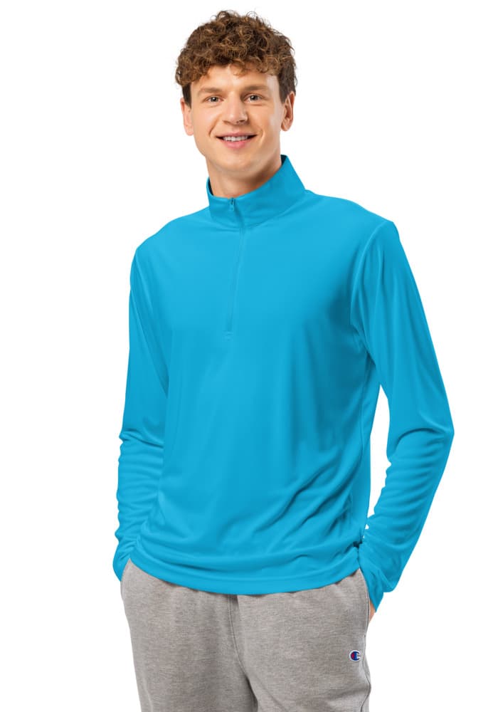 Unisex Quarter Zip Pullover in Atomic Blue