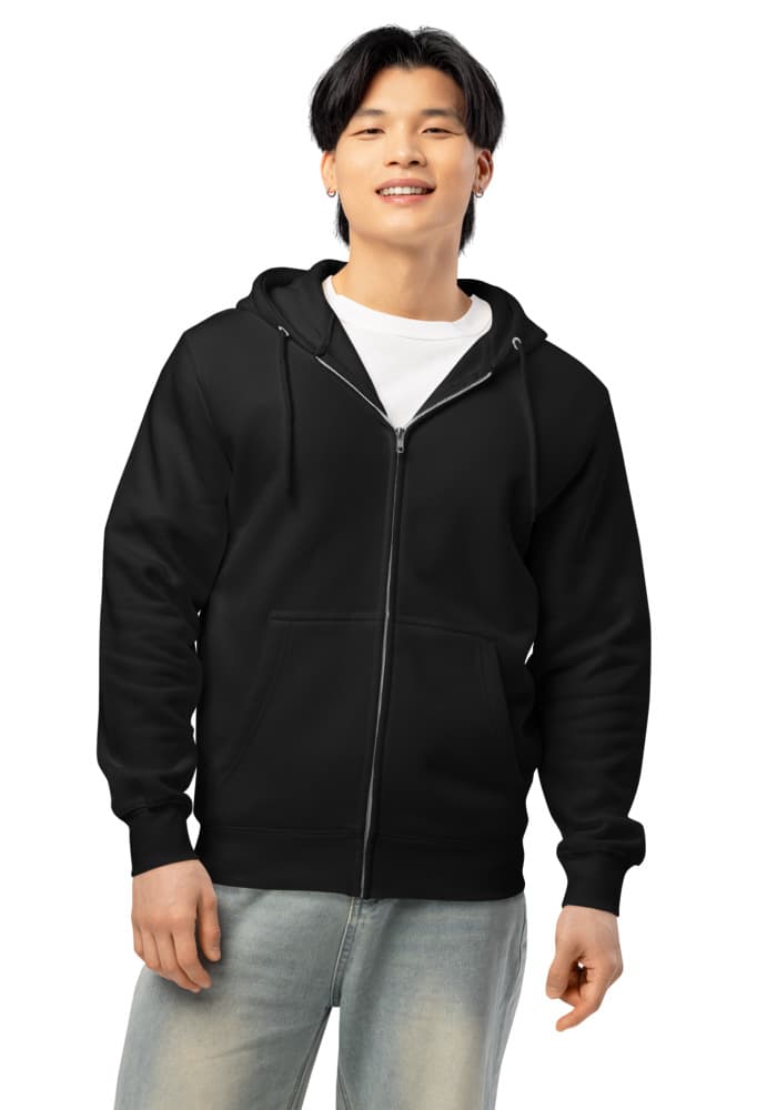 Unisex Premium Full Zip Hoodie in Black