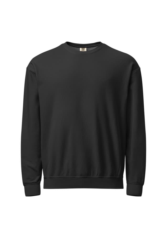 Unisex Garment-Dyed Lightweight Fleece Crewneck Sweatshirt I Comfort Colors 1466 in Black